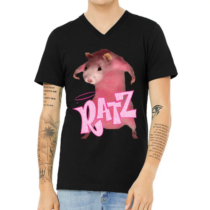 Ratz Funny Rat Meme Internet V-Neck T-Shirt