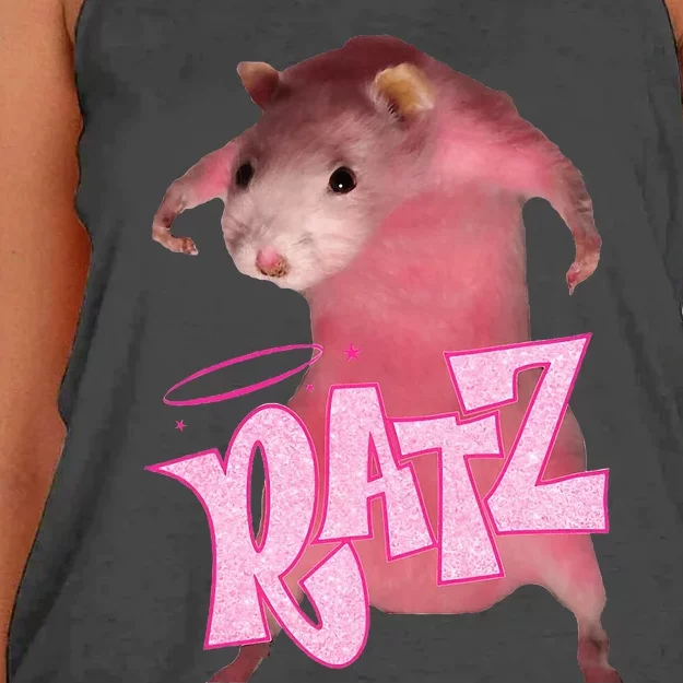 Ratz Funny Rat Meme Internet Women's Knotted Racerback Tank