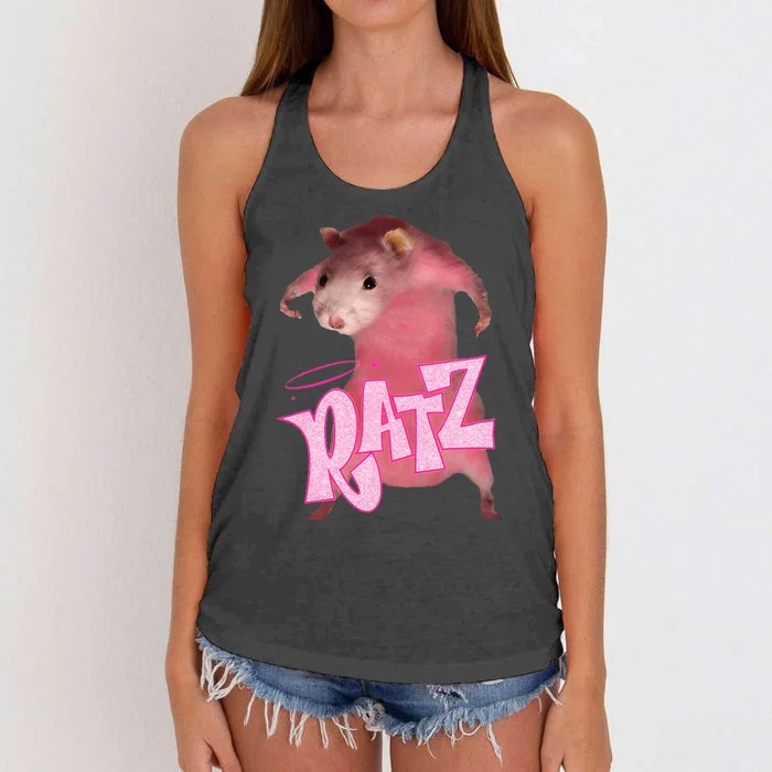 Ratz Funny Rat Meme Internet Women's Knotted Racerback Tank