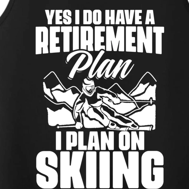 Retiree Funny Retiret Retire Pension Skiing Retired Gift Performance Tank