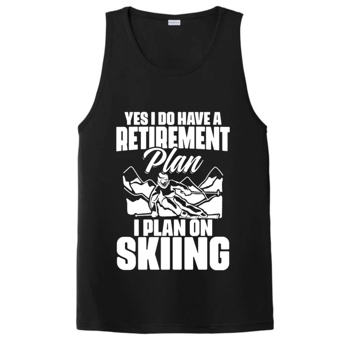 Retiree Funny Retiret Retire Pension Skiing Retired Gift Performance Tank