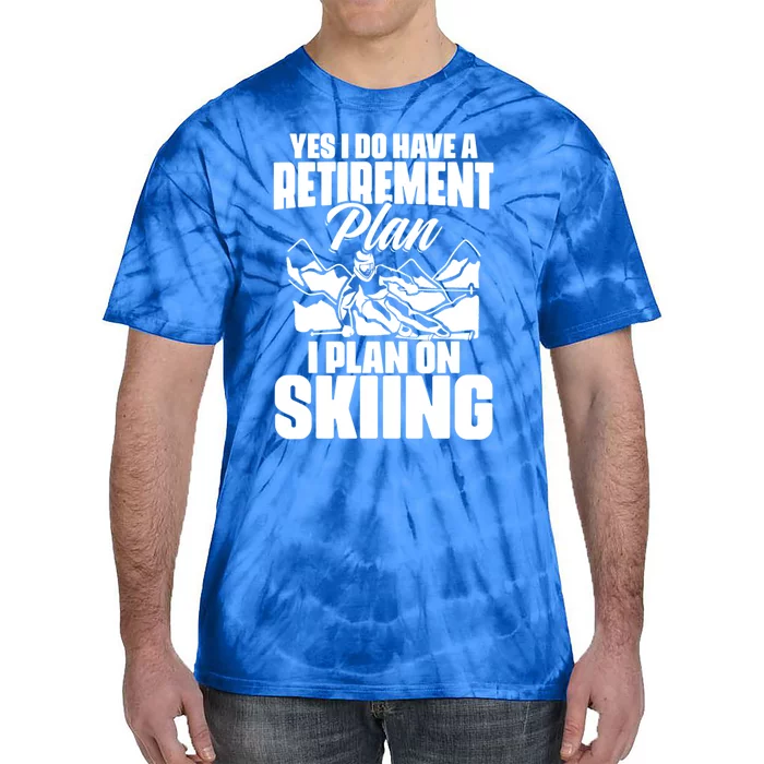 Retiree Funny Retiret Retire Pension Skiing Retired Gift Tie-Dye T-Shirt