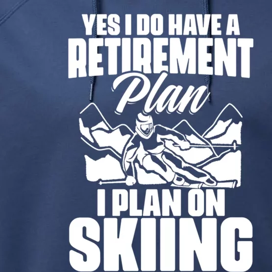 Retiree Funny Retiret Retire Pension Skiing Retired Gift Performance Fleece Hoodie