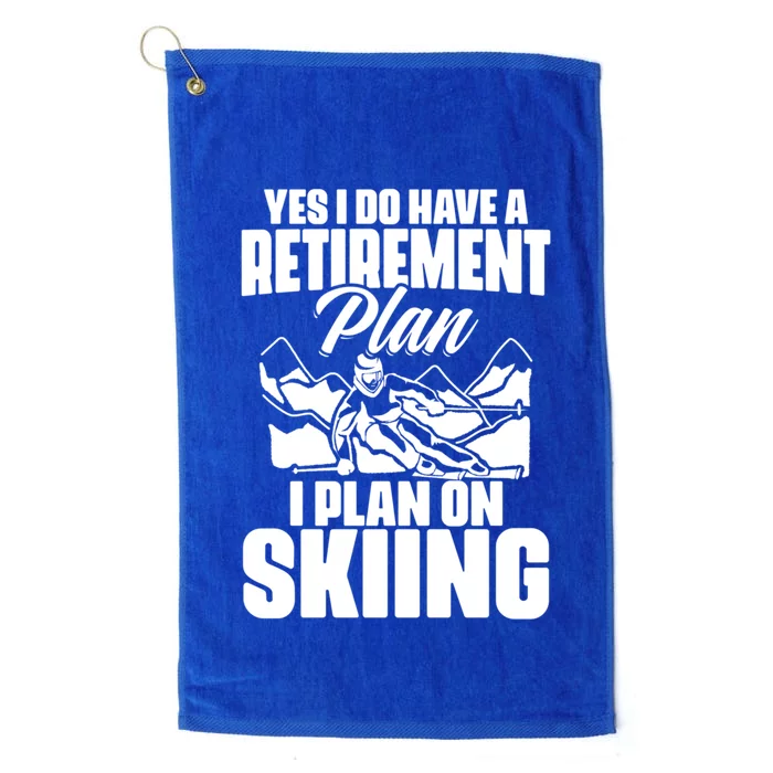 Retiree Funny Retiret Retire Pension Skiing Retired Gift Platinum Collection Golf Towel