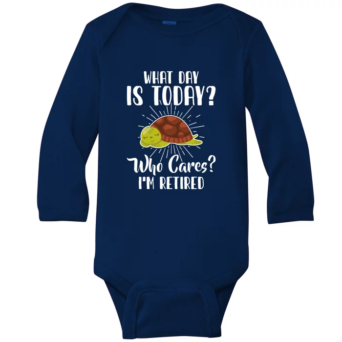 Retired Funny Retirement Gift Baby Long Sleeve Bodysuit