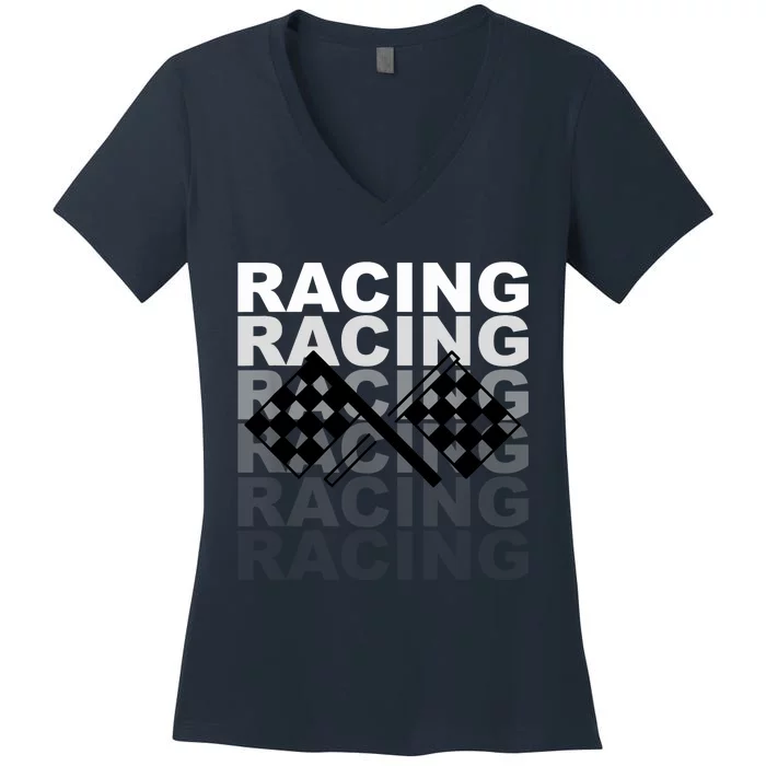 Racing For Race Car Parties Women's V-Neck T-Shirt