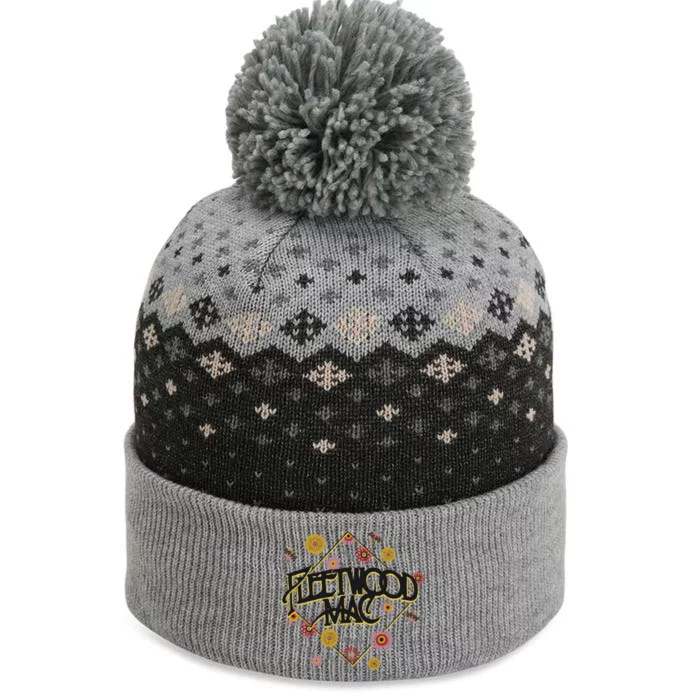 Retro Floral Rock Band The Baniff Cuffed Pom Beanie