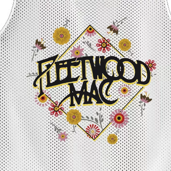 Retro Floral Rock Band Mesh Reversible Basketball Jersey Tank