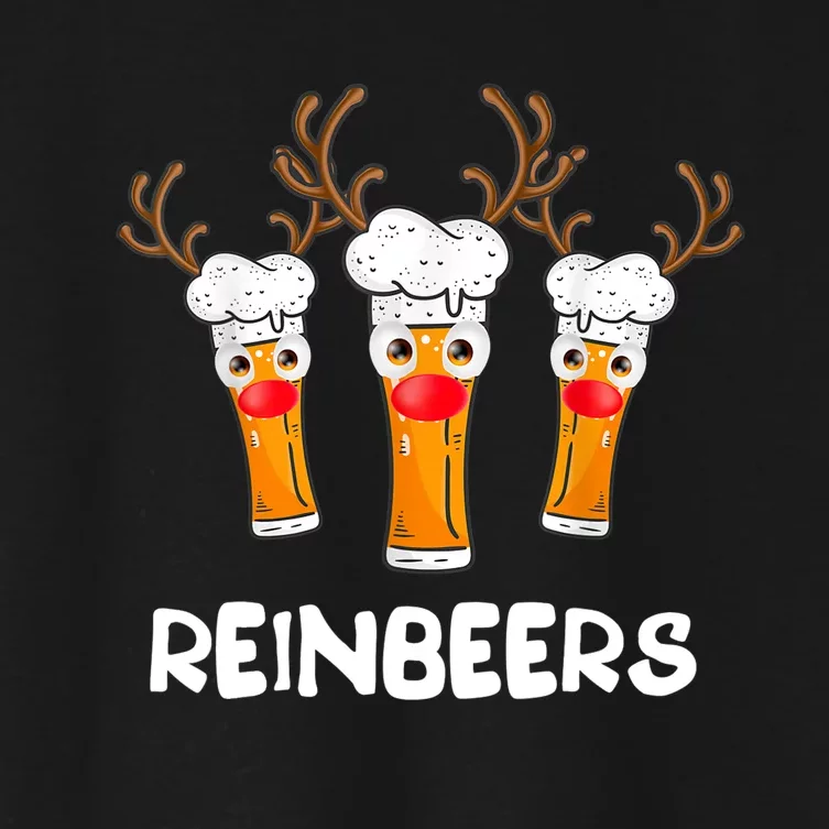 Reinbeers Funny Reindeer Beer Christmas Drinking Xmas Gift TShirt Women's Crop Top Tee