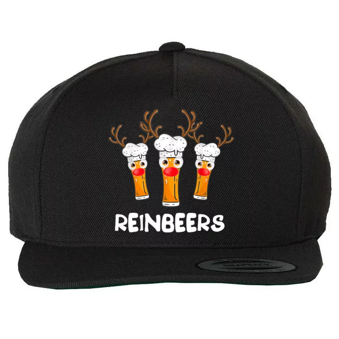 Reinbeers Funny Reindeer Beer Christmas Drinking Xmas Gift TShirt Wool Snapback Cap