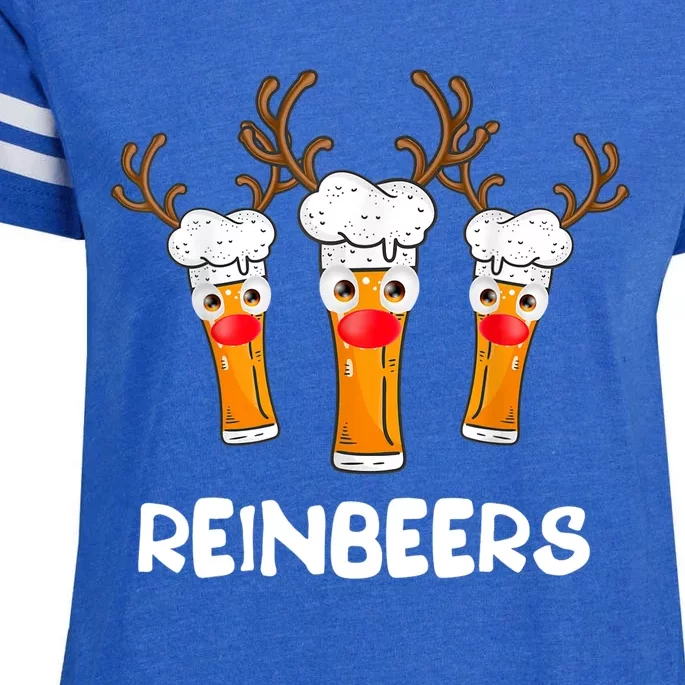 Reinbeers Funny Reindeer Beer Christmas Drinking Xmas Gift TShirt Enza Ladies Jersey Football T-Shirt