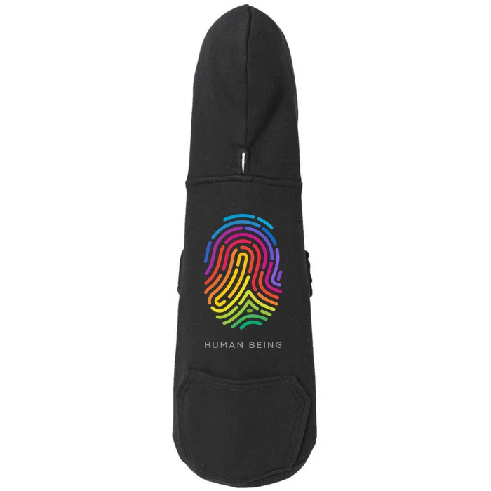 Rainbow Fingerprint Doggie 3-End Fleece Hoodie