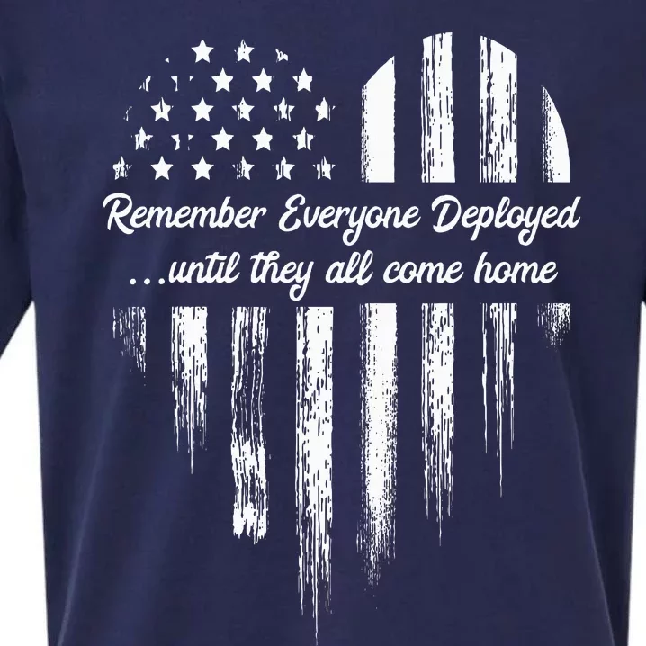 Red Friday Remember Everyone Deployed American Flag Heart Sueded Cloud Jersey T-Shirt