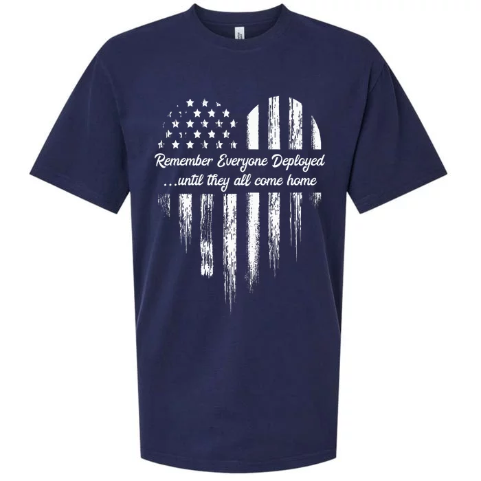 Red Friday Remember Everyone Deployed American Flag Heart Sueded Cloud Jersey T-Shirt