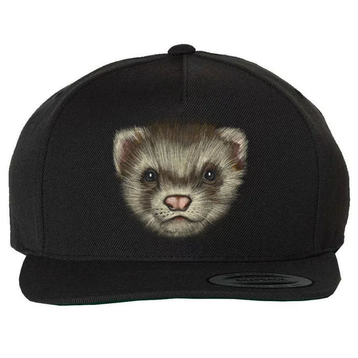 Realistic Ferret Wool Snapback Cap