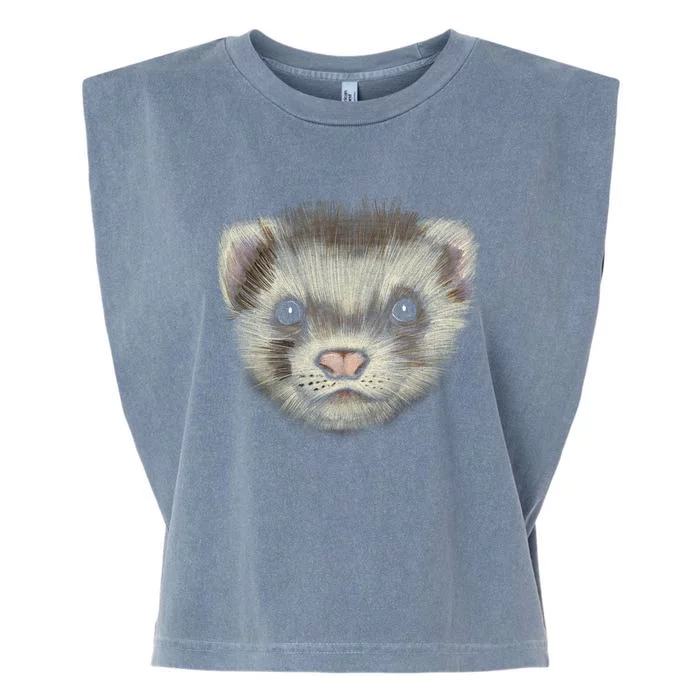 Realistic Ferret Garment-Dyed Women's Muscle Tee