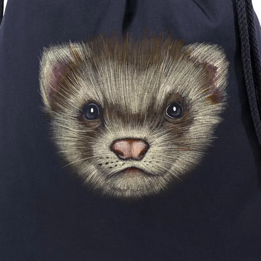 Realistic Ferret Drawstring Bag