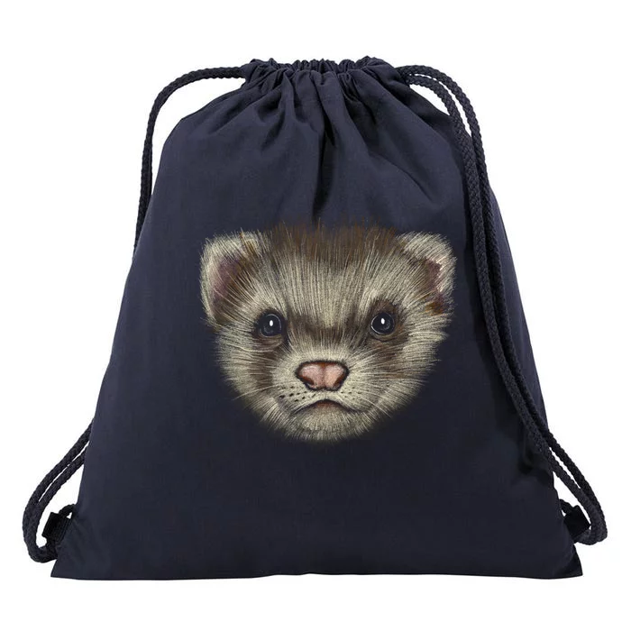 Realistic Ferret Drawstring Bag