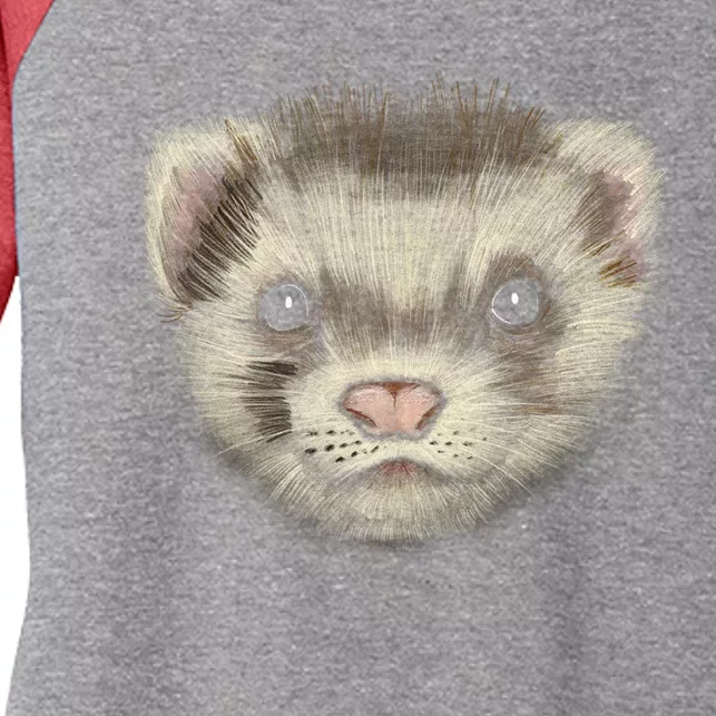 Realistic Ferret Women's Tri-Blend 3/4-Sleeve Raglan Shirt