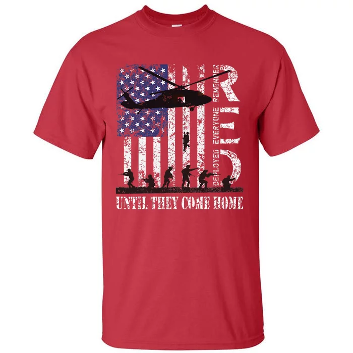 RED Friday Remember Everyone Deployed US Flag Army Vintage Tall T-Shirt