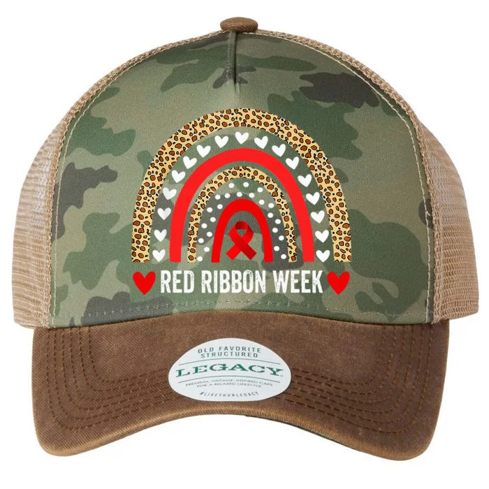 Red For Red Ribbon Week Awareness Rainbow Legacy Tie Dye Trucker Hat