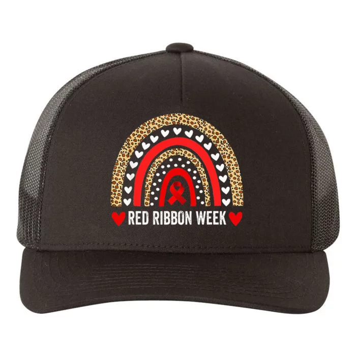 Red For Red Ribbon Week Awareness Rainbow Yupoong Adult 5-Panel Trucker Hat