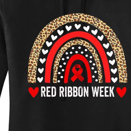 Red For Red Ribbon Week Awareness Rainbow Women's Pullover Hoodie