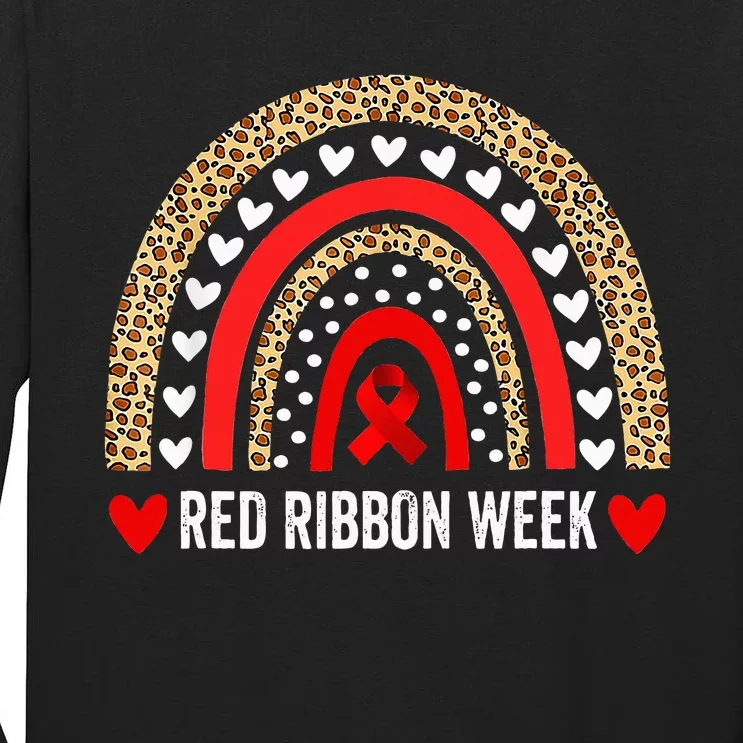 Red For Red Ribbon Week Awareness Rainbow Tall Long Sleeve T-Shirt