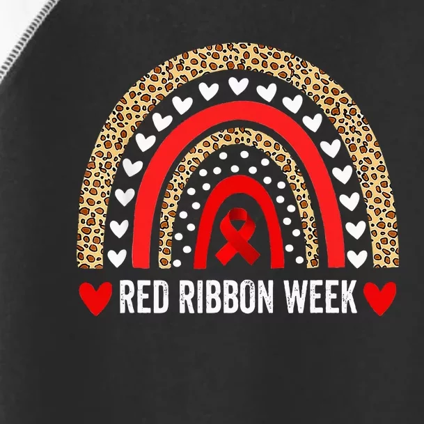 Red For Red Ribbon Week Awareness Rainbow Toddler Fine Jersey T-Shirt