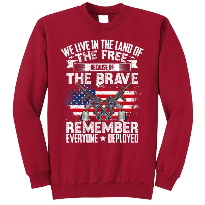 Red Friday Remember Everyone Deployed USA Flag Military Tall Sweatshirt