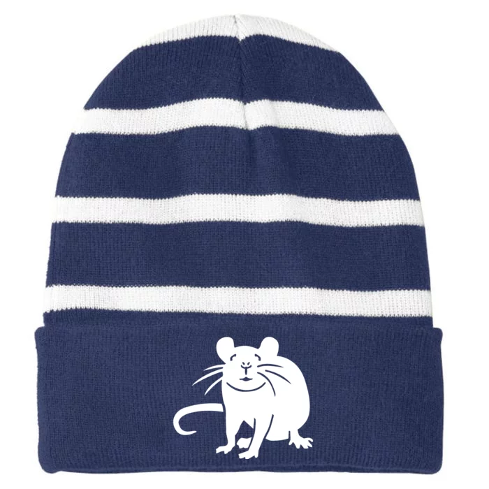 Rat Funny Striped Beanie with Solid Band