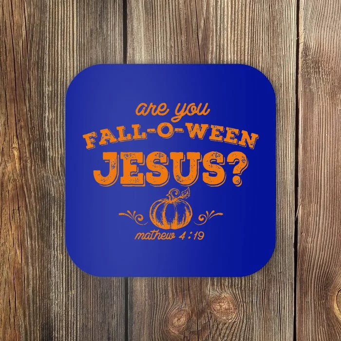 Retro Fall Religious Bible Matthew Are You Falloween Jesus Coaster