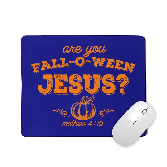 Retro Fall Religious Bible Matthew Are You Falloween Jesus Mousepad