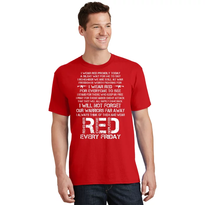 Red Friday Remember The Deployed Military Troops Poem T-Shirt