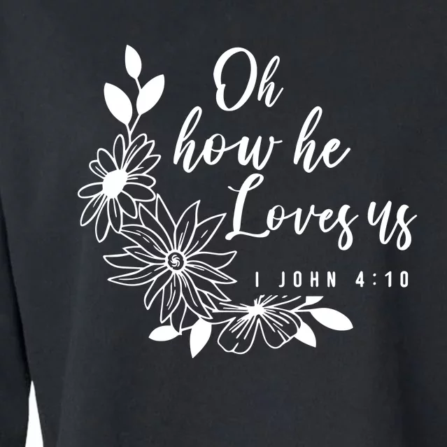 Religious Floral Religious Christian Cropped Pullover Crew