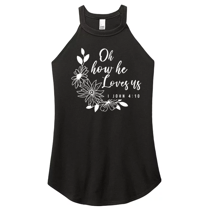 Religious Floral Religious Christian Women’s Perfect Tri Rocker Tank