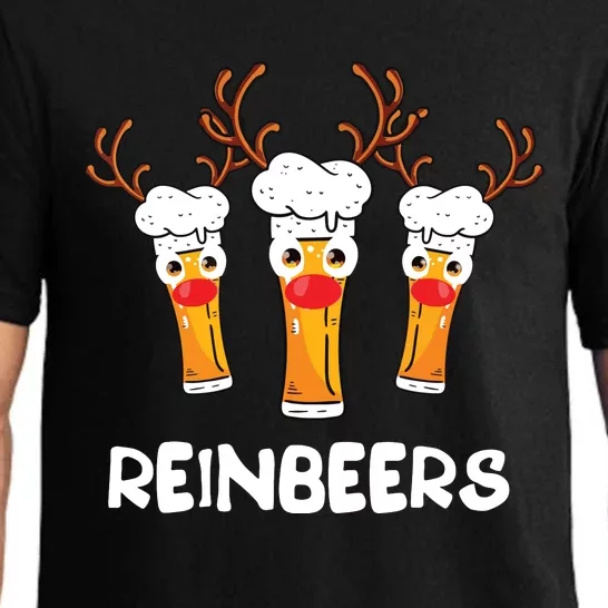 Reinbeers Funny Reindeer Beer Christmas Drinking Xmas Gift Pajama Set