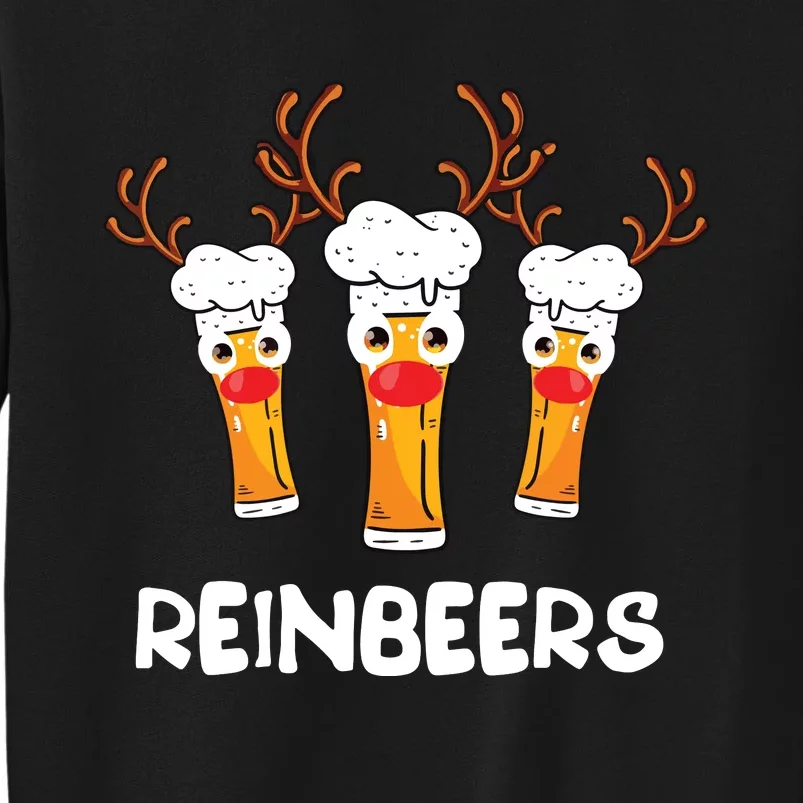 Reinbeers Funny Reindeer Beer Christmas Drinking Xmas Gift Tall Sweatshirt