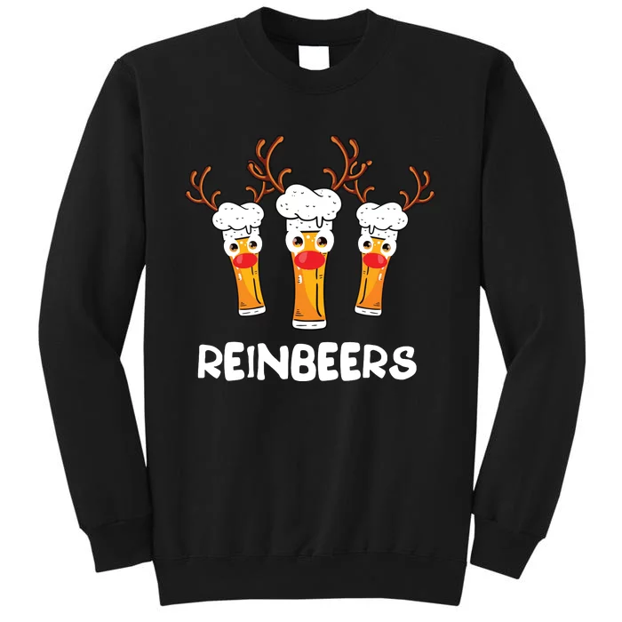 Reinbeers Funny Reindeer Beer Christmas Drinking Xmas Gift Tall Sweatshirt