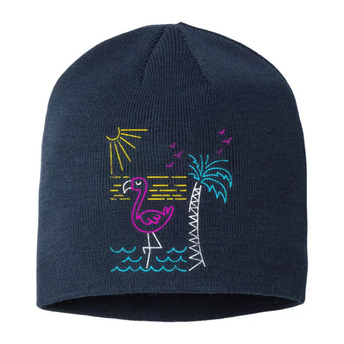 Retro Flamingo 8 1/2in Sustainable Knit Beanie