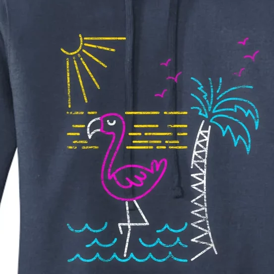 Retro Flamingo Women's Pullover Hoodie