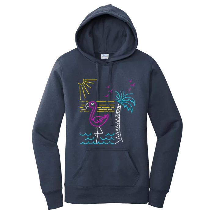 Retro Flamingo Women's Pullover Hoodie