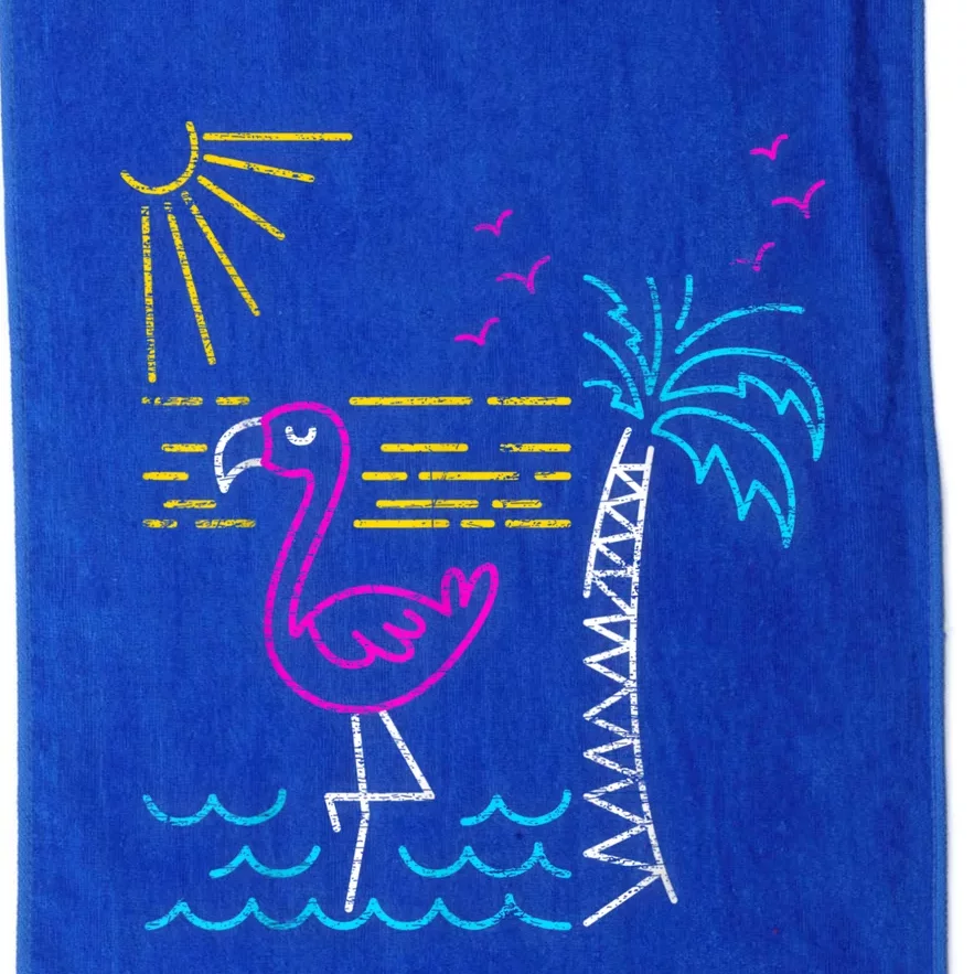 Retro Flamingo Platinum Collection Golf Towel