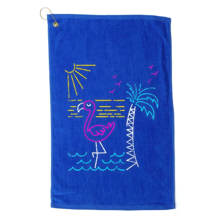 Retro Flamingo Platinum Collection Golf Towel