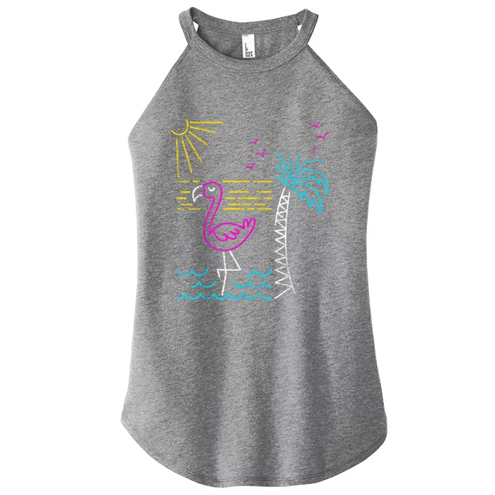 Retro Flamingo Women’s Perfect Tri Rocker Tank