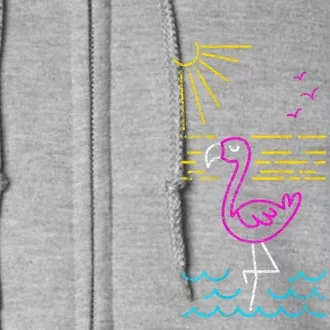 Retro Flamingo Full Zip Hoodie