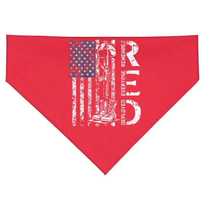 RED Friday Remember Everyone Deployed Retro US Army Military USA-Made Doggie Bandana