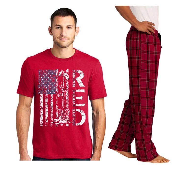 RED Friday Remember Everyone Deployed Retro US Army Military Pajama Set