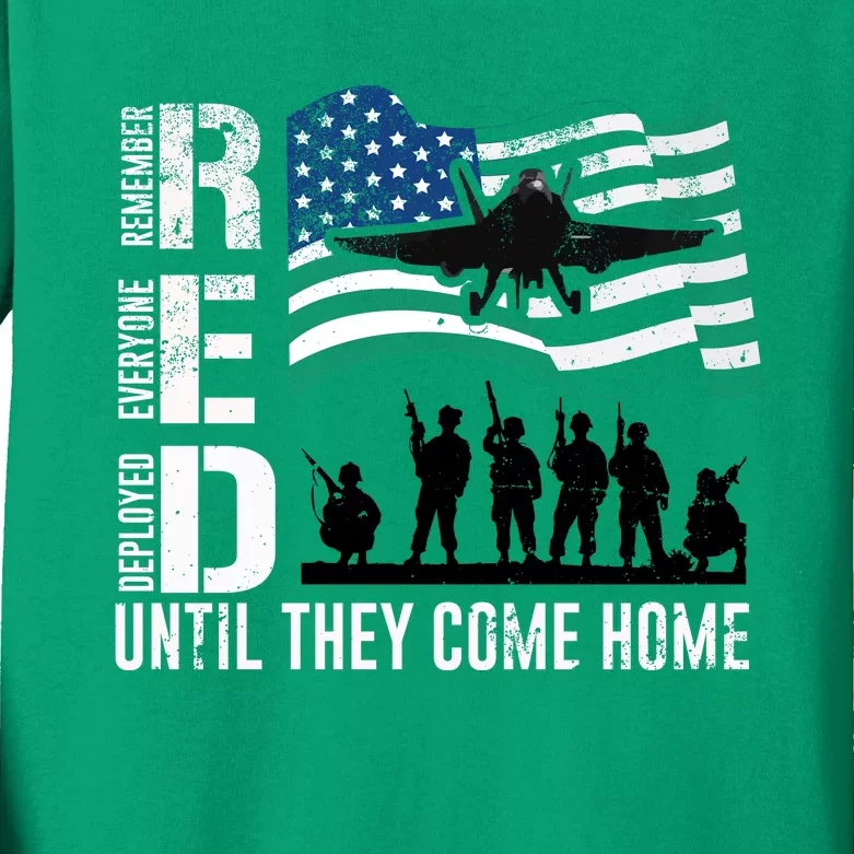 Red Friday Remember Everyone Deployed Until Come Kids Long Sleeve Shirt