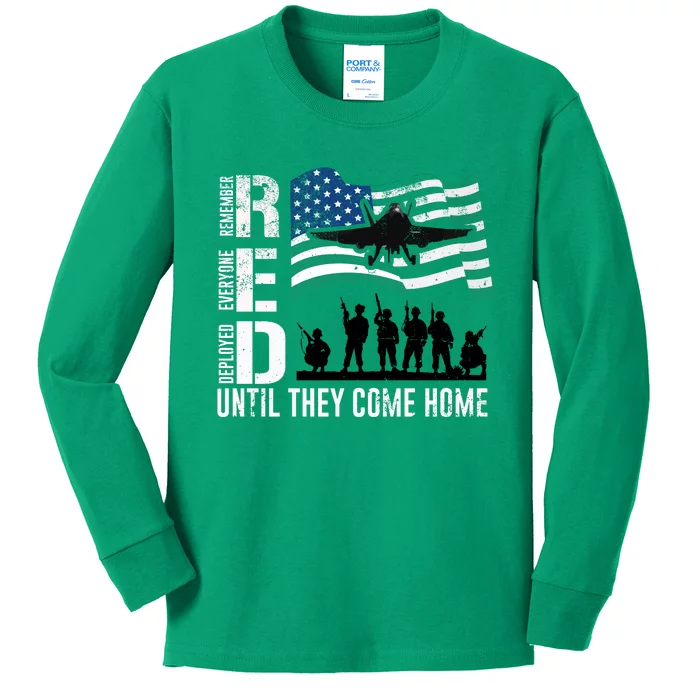 Red Friday Remember Everyone Deployed Until Come Kids Long Sleeve Shirt